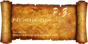 Pántlik Zita névjegykártya